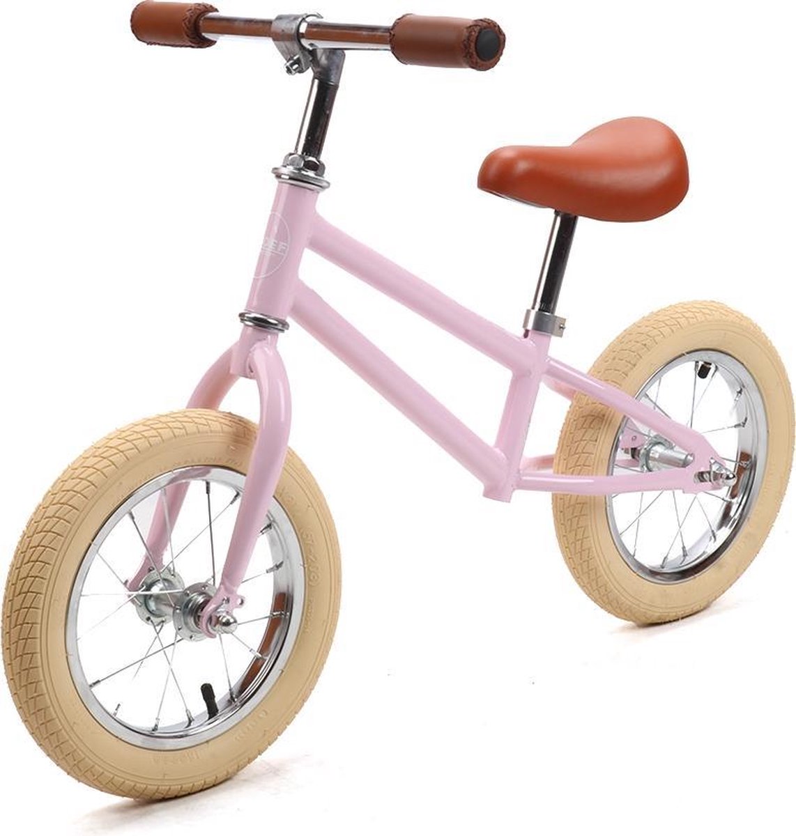 Sjoef Loopfiets | 12 inch Kinderfiets | Zadel en Stuur verstelbaar | Kinderen vanaf 3 jaar - Roze